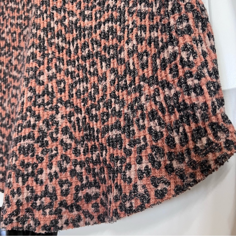 We The Free Everest Waffle Knit Henley Top in Brown Leopard Print, Size S - Picture 6 of 9